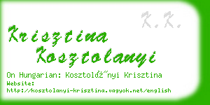 krisztina kosztolanyi business card